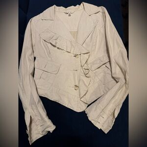 Cabi waxed linen Ruffle Jacket